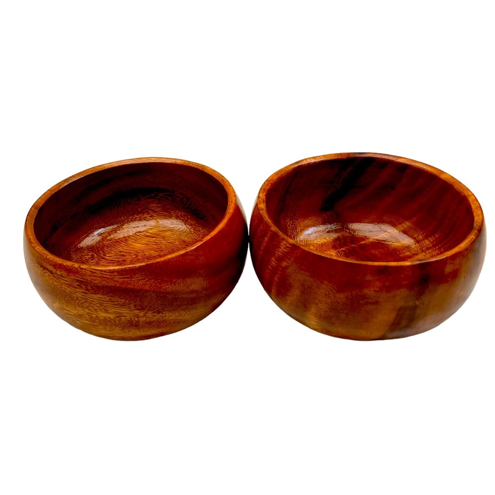 2 PCs of Pacific merchants acaciaware wood bowl